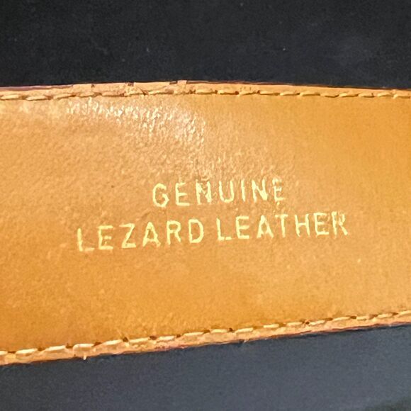 a. testoni Genuine Lezard Leather Brown Tan Belt Made in Italy - Men's Size 42 - Picture 7 of 8